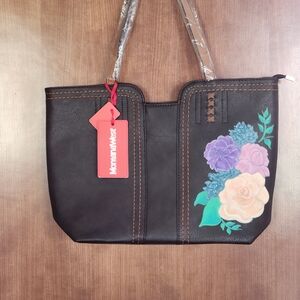 Montana West Brown Hand Painted Floral Women's Bag